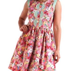 Matilda Jane AD15123 LEAH Colorful Pink Floral Sleeveless Fit & Flare Dress